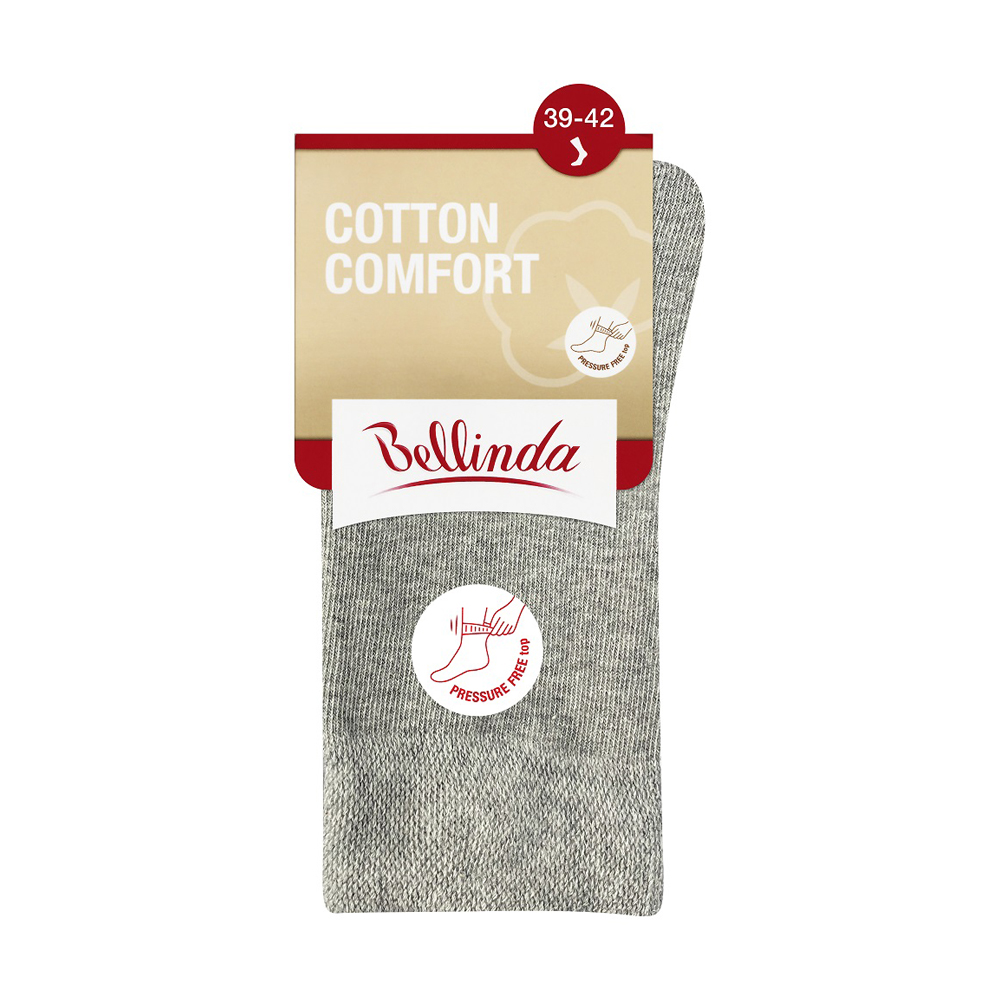 Bellinda Cotton Comfort vel. 39/42 dámské klasické ponožky 1 pár šedé Bellinda