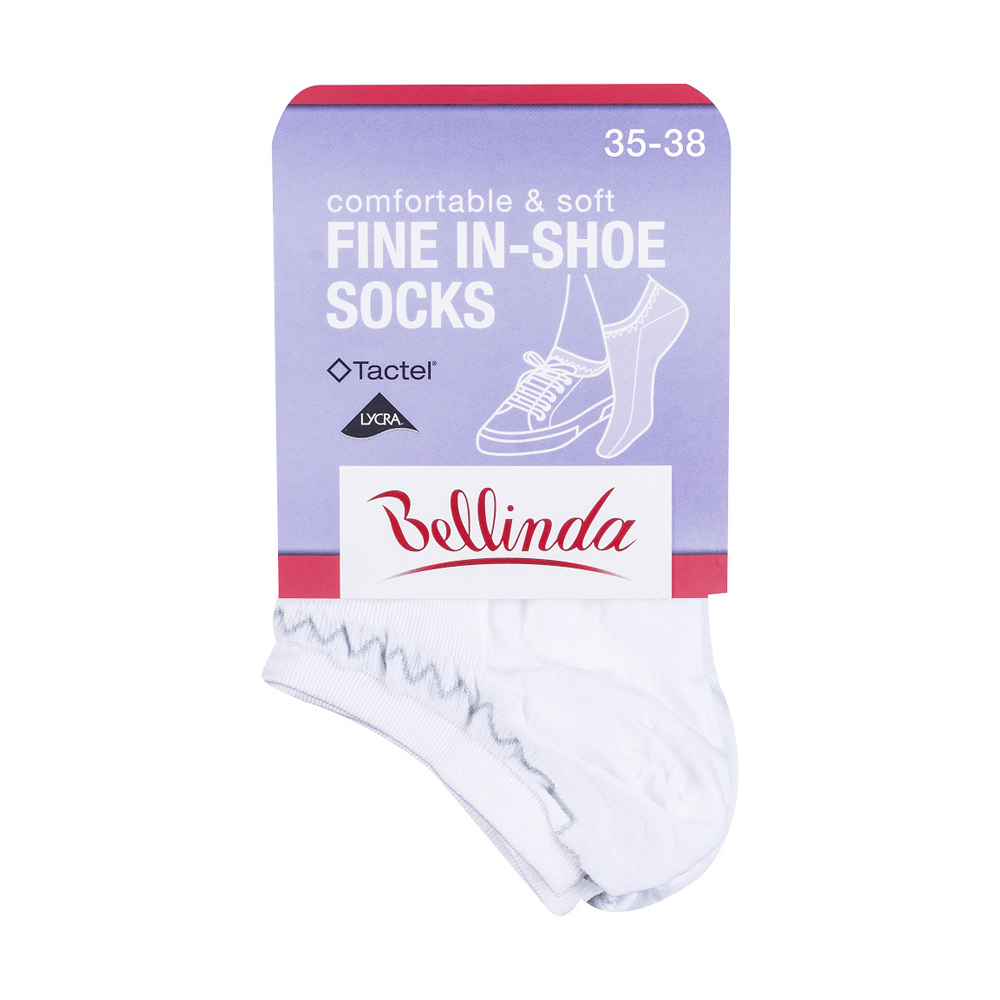 Bellinda FINE IN-SHOE vel. 35/38 dámské kotníkové ponožky 1 pár bílé Bellinda