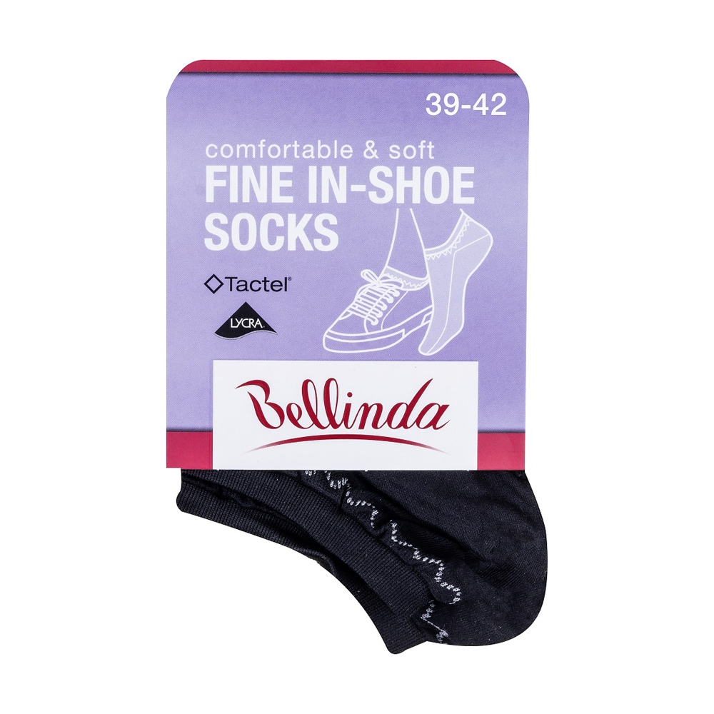 Bellinda FINE IN-SHOE vel. 39/42 dámské kotníkové ponožky 1 pár černé Bellinda