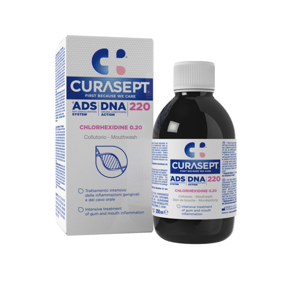 CURASEPT ADS DNA 220 ústní voda 200 ml CURASEPT
