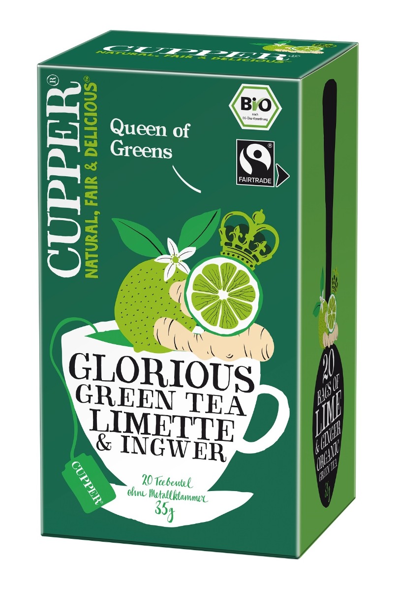 Cupper BIO Zelený čaj se zázvorem a limetkou 20x1
