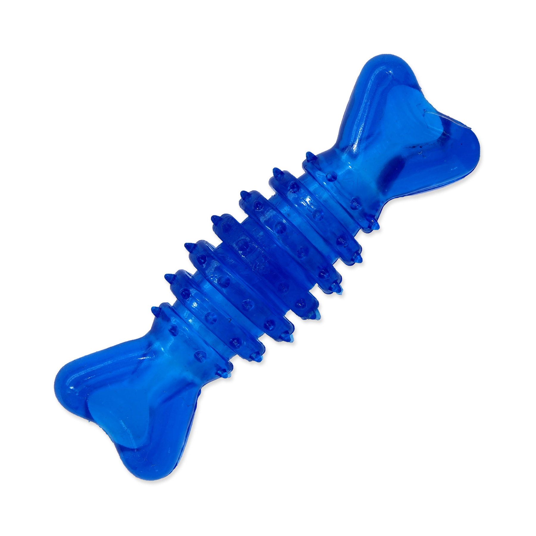 Dog Fantasy Hračka Kost válec gumová modrá 12 cm Dog Fantasy