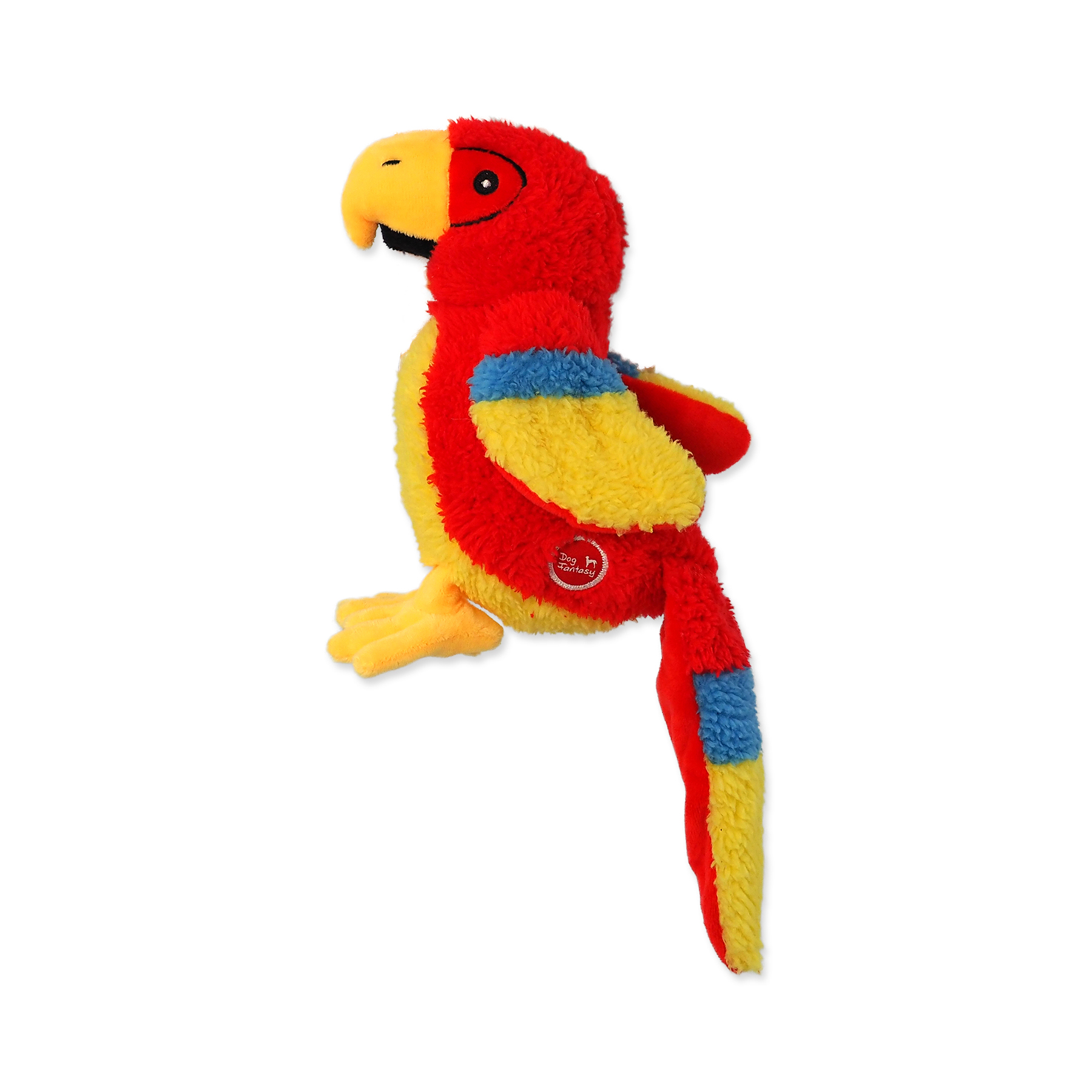 Dog Fantasy Hračka Recycled Toy papoušek pískací se šustícím ocasem 23 cm Dog Fantasy