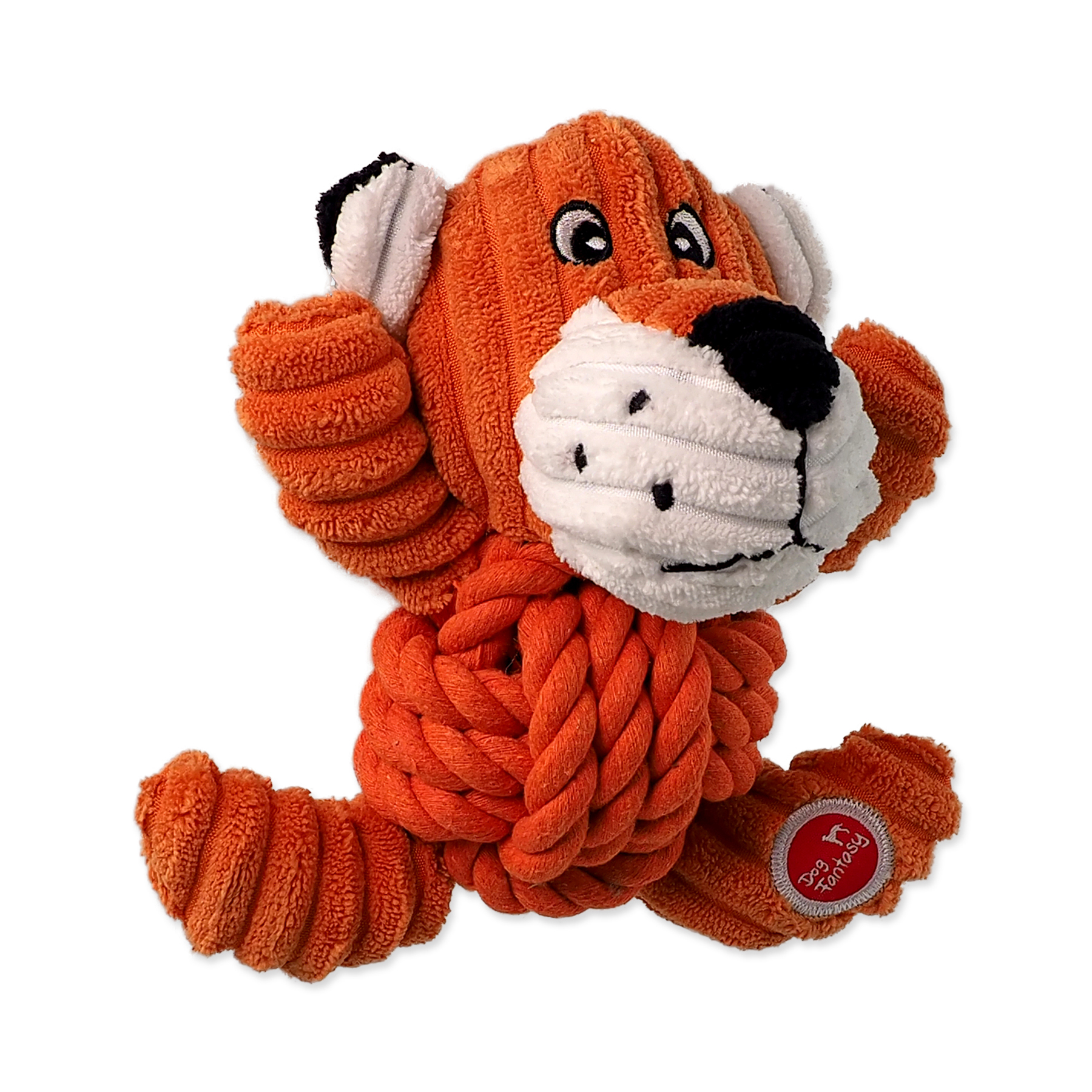Dog Fantasy Hračka Safari tygr s uzlem pískací 18 cm Dog Fantasy