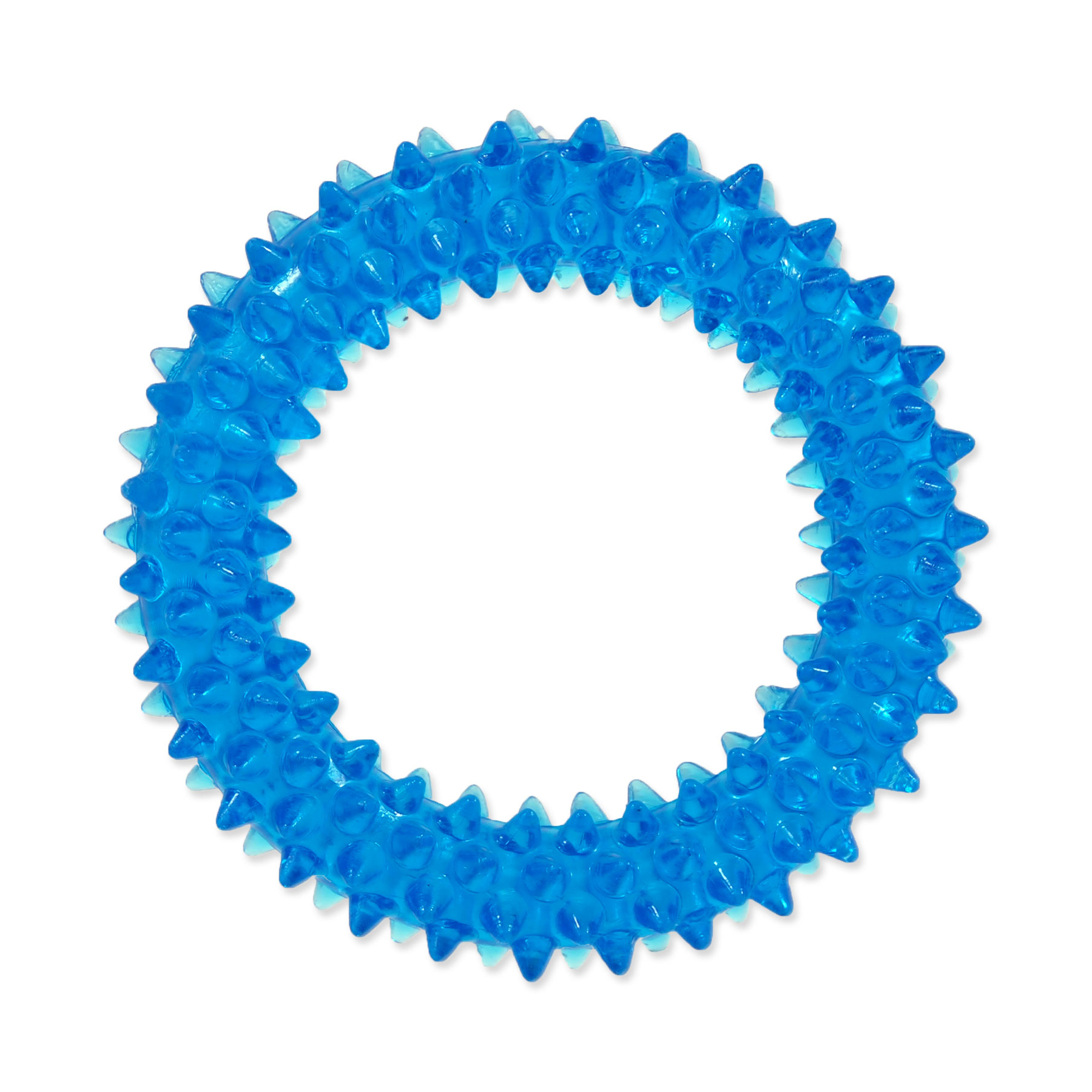 Dog Fantasy Hračka kroužek vroubkovaný modrý 7 cm Dog Fantasy