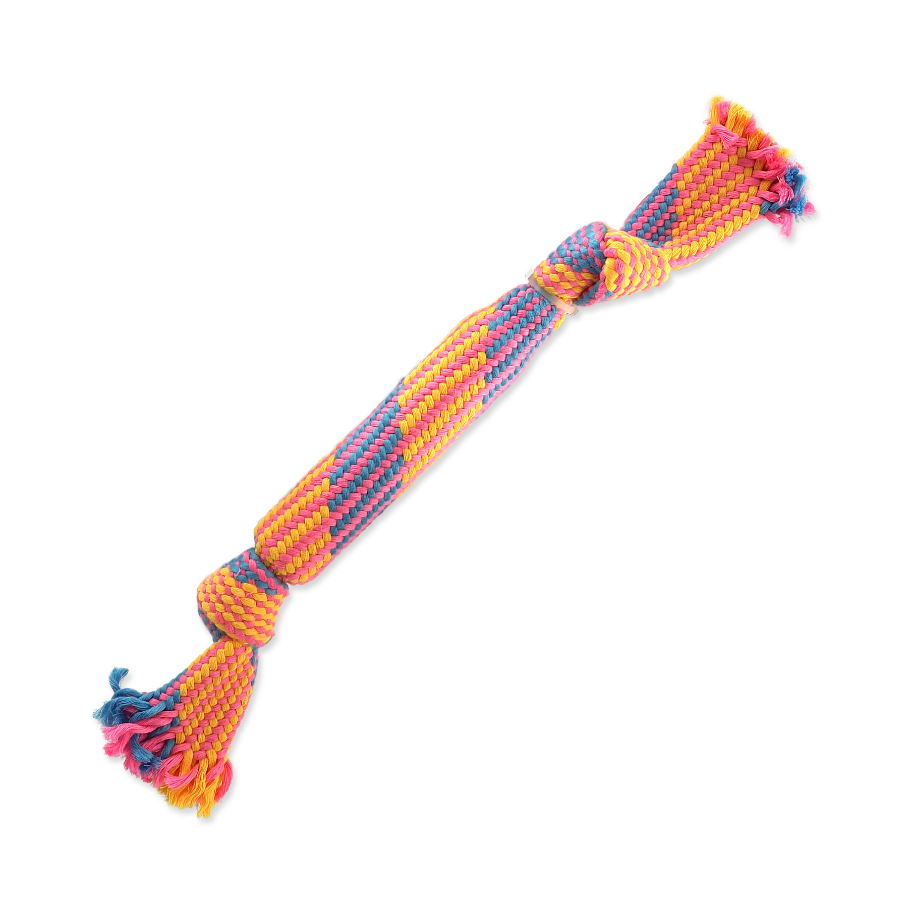Dog Fantasy Hračka přetahovadlo se zvukem a knoty barevný vzor 2. 40 cm Dog Fantasy