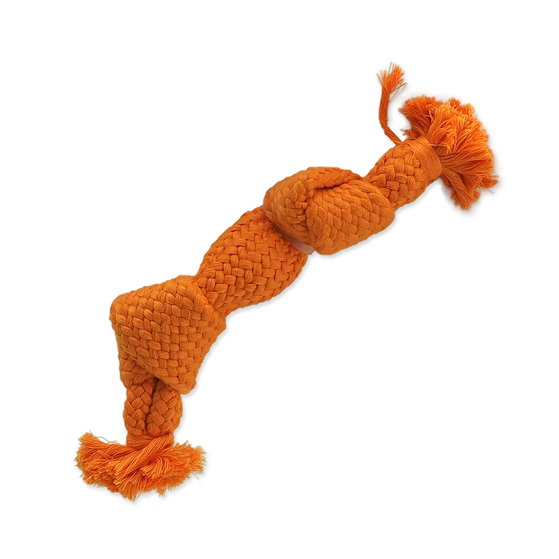 Dog Fantasy Hračka uzel pískací oranžový 2 knoty 22 cm Dog Fantasy