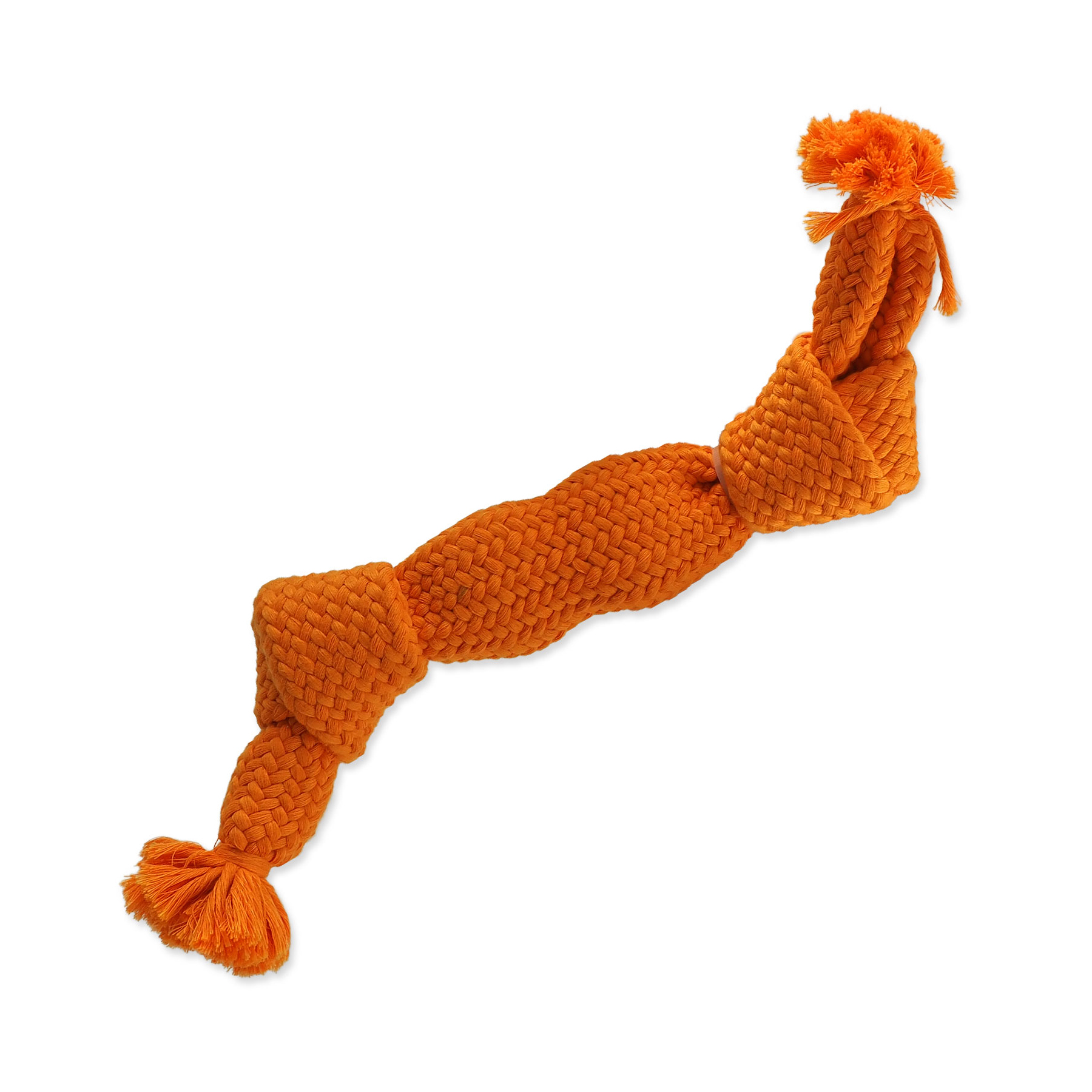 Dog Fantasy Hračka uzel pískací oranžový 2 knoty 35 cm Dog Fantasy