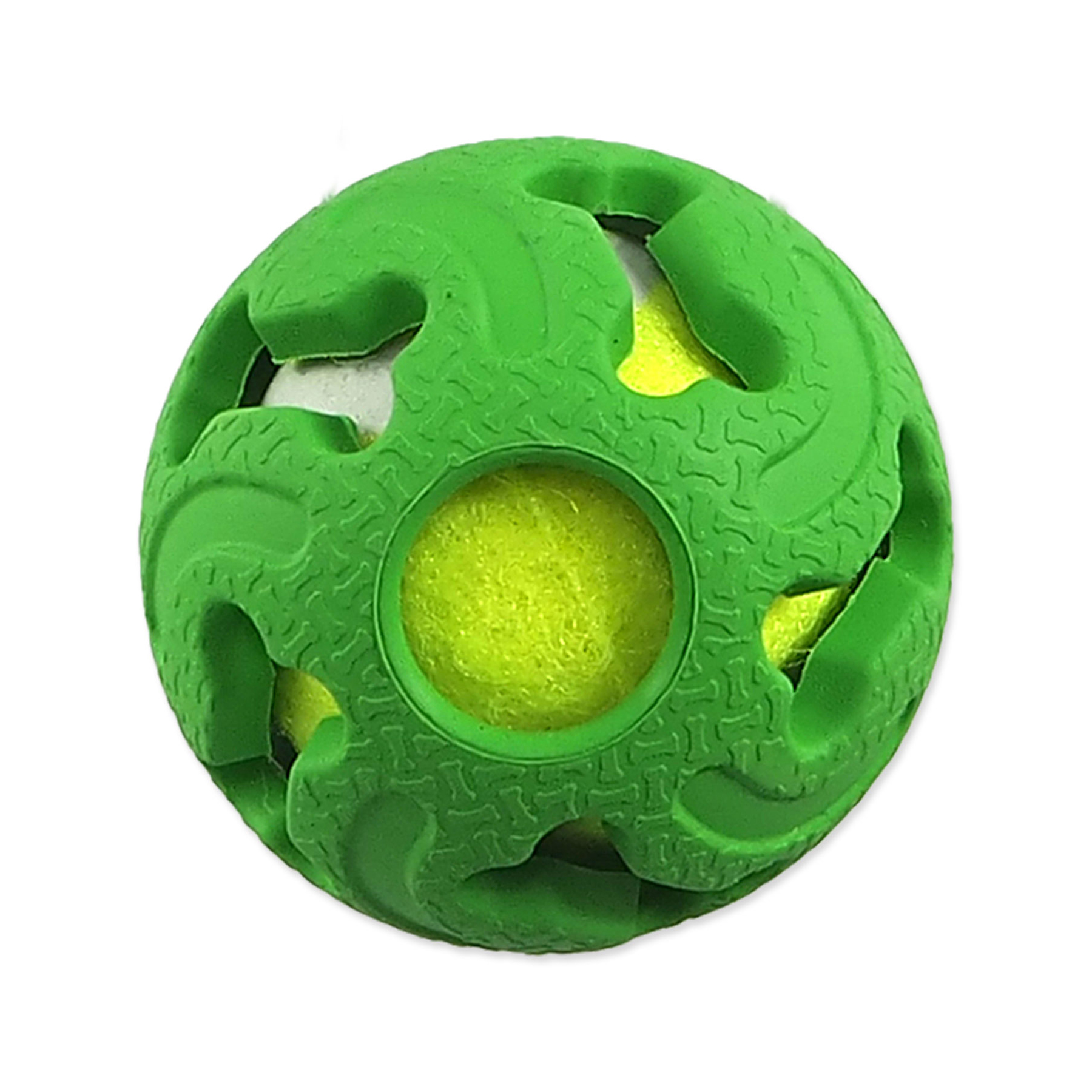 Dog Fantasy Míček gumový s tenisákem 5 cm zelený Dog Fantasy