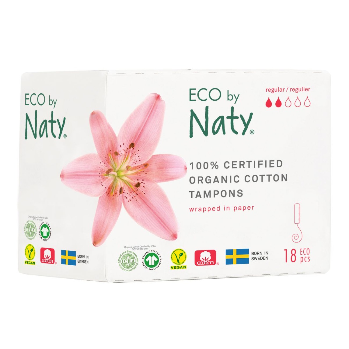 ECO by Naty Regular dámské tampóny 18 ks ECO by Naty