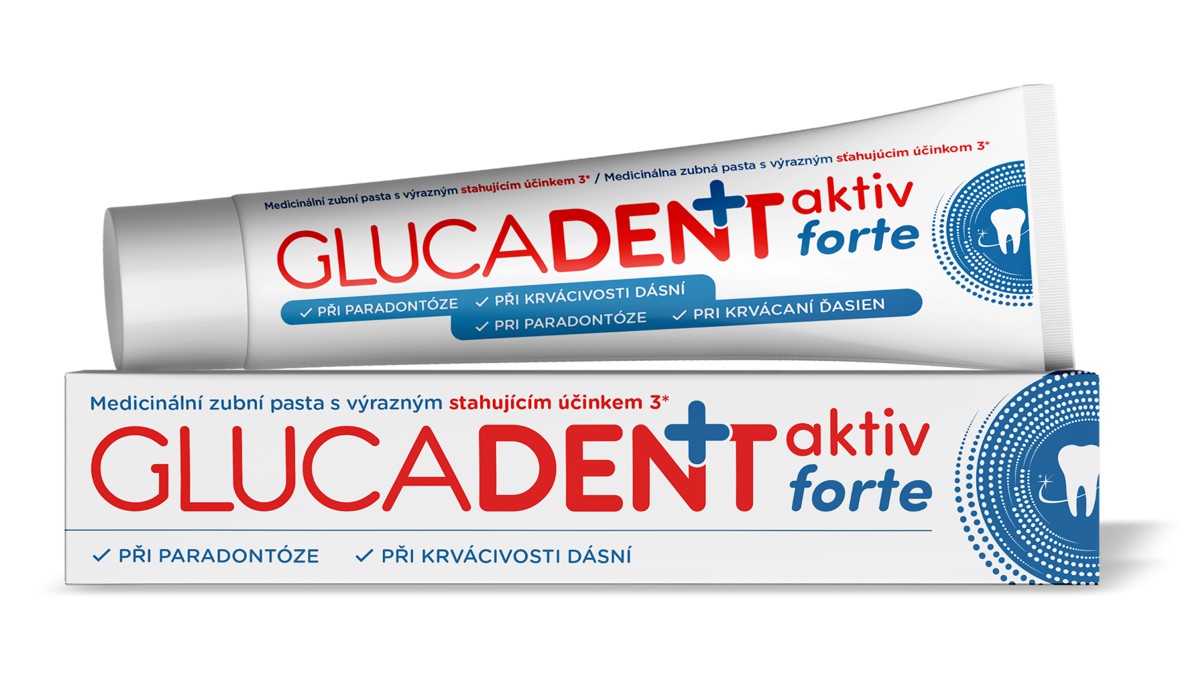 Glucadent + aktiv forte zubní pasta 75 g Glucadent
