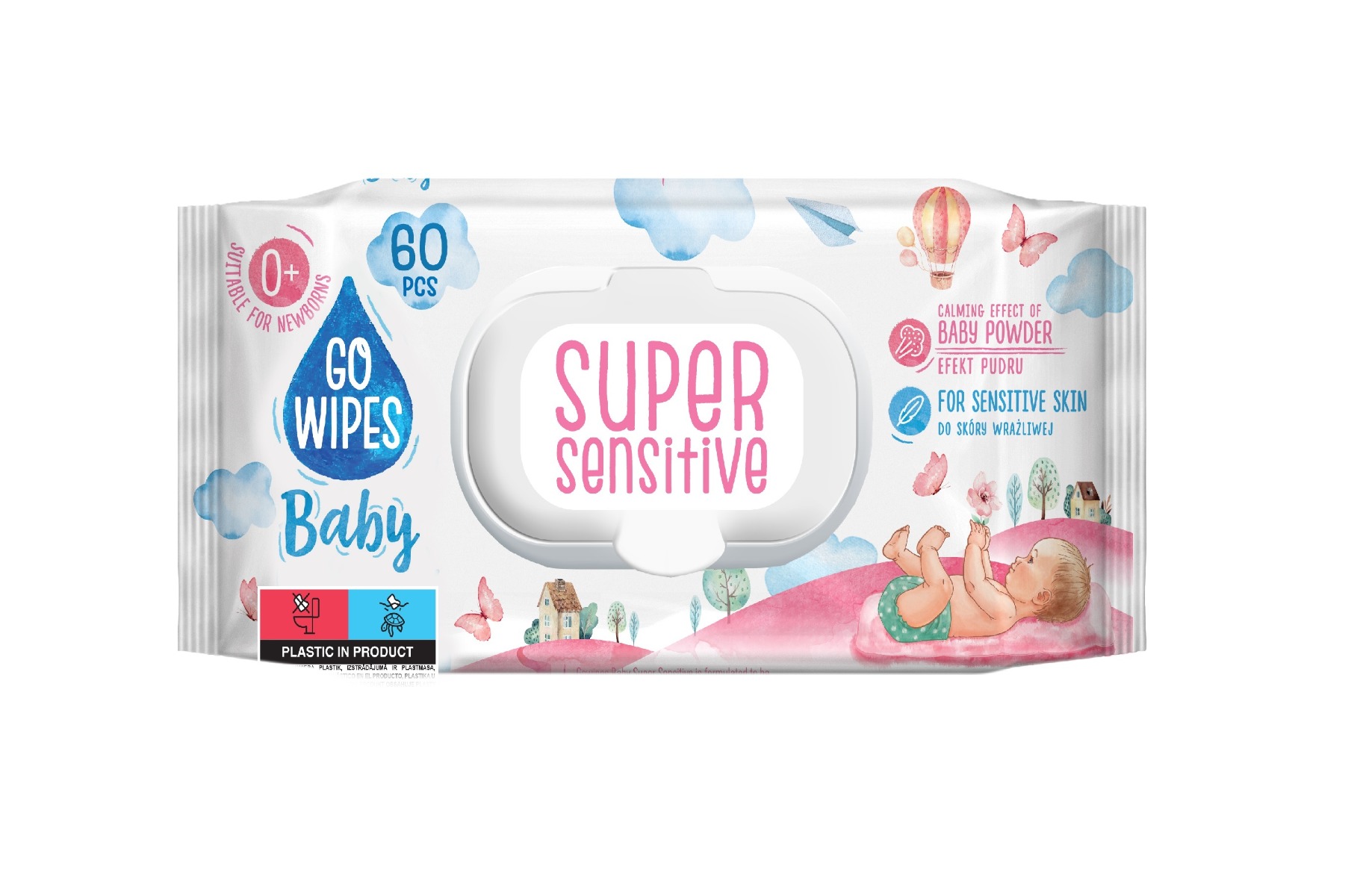 GoWipes Dětské vlhčené ubrousky Super Sensitive 60 ks GoWipes