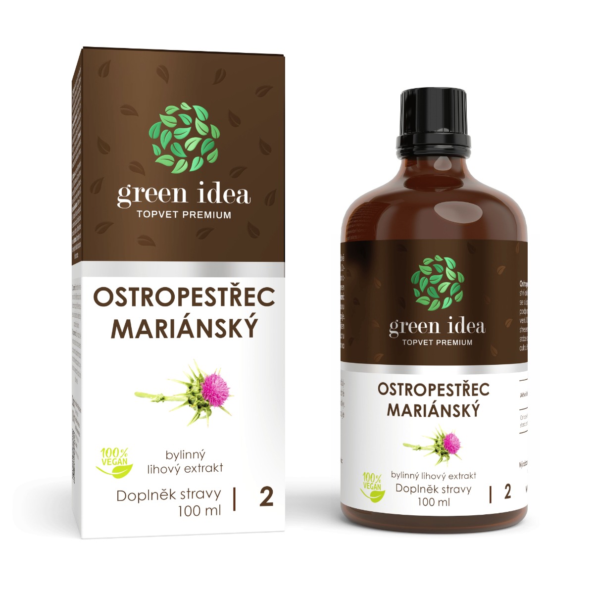 Green idea Ostropestřec mariánský lihový extrakt 100 ml Green idea