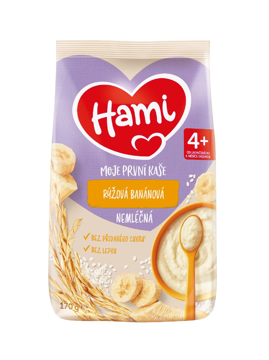 Hami Nemléčná kaše rýžová banánová 4m+ 170 g Hami