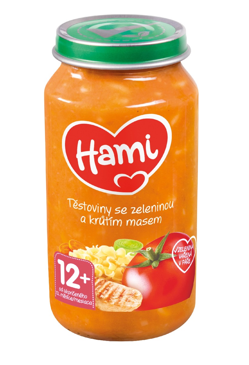 Hami Těstoviny se zeleninou a krůtou 12m+ 250 g Hami