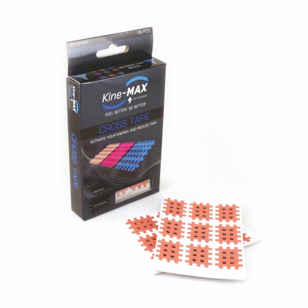 KineMAX Cross Tape vel. S 27 x 21 mm křížový tejp 180 ks KineMAX