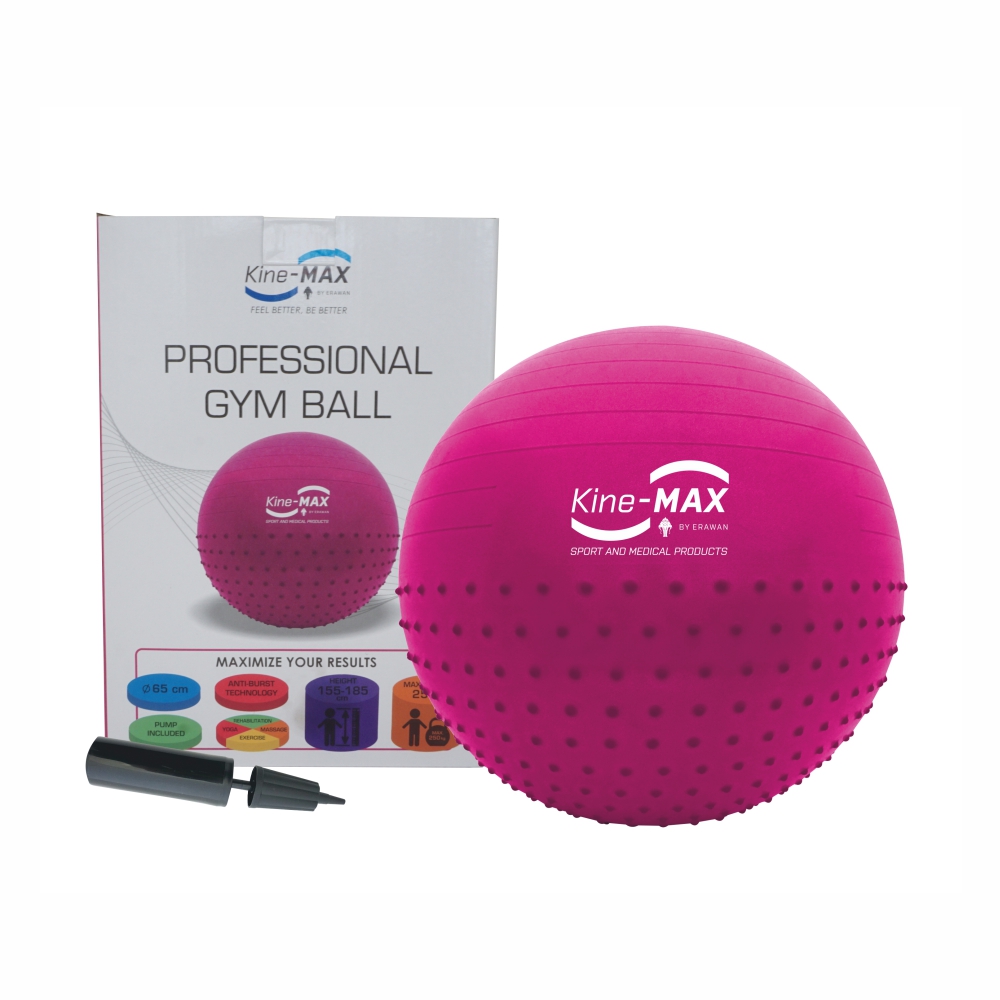 KineMAX Professional 65 cm gymnastický míč 1 ks růžový KineMAX