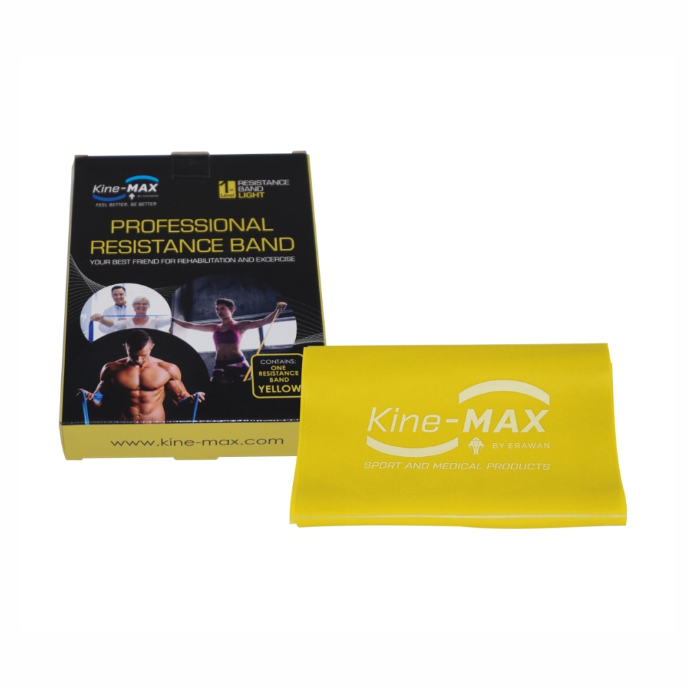 KineMAX Professional Resistance Band lehká 2 m posilovací guma 1 ks žlutá KineMAX