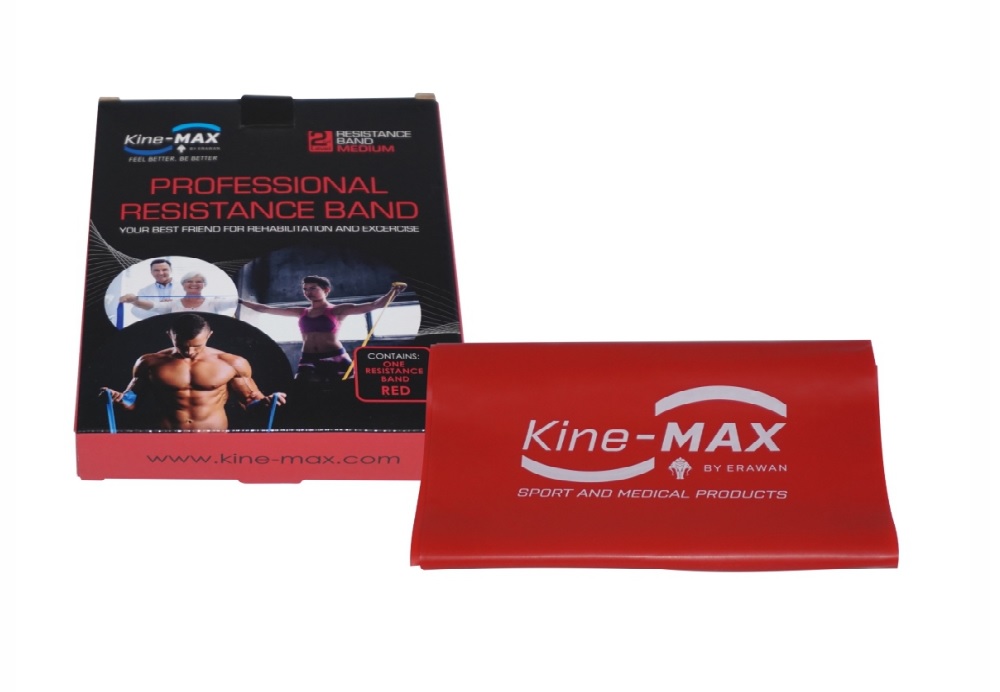 KineMAX Professional Resistance Band střední 2 m posilovací guma 1 ks červená KineMAX