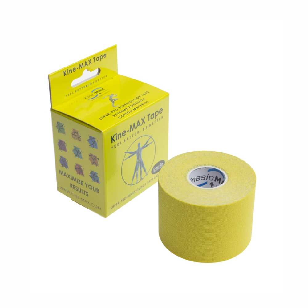 KineMAX SuperPro Cotton 5 cm x 5 m kinesiologická tejpovací páska 1 ks žlutá KineMAX