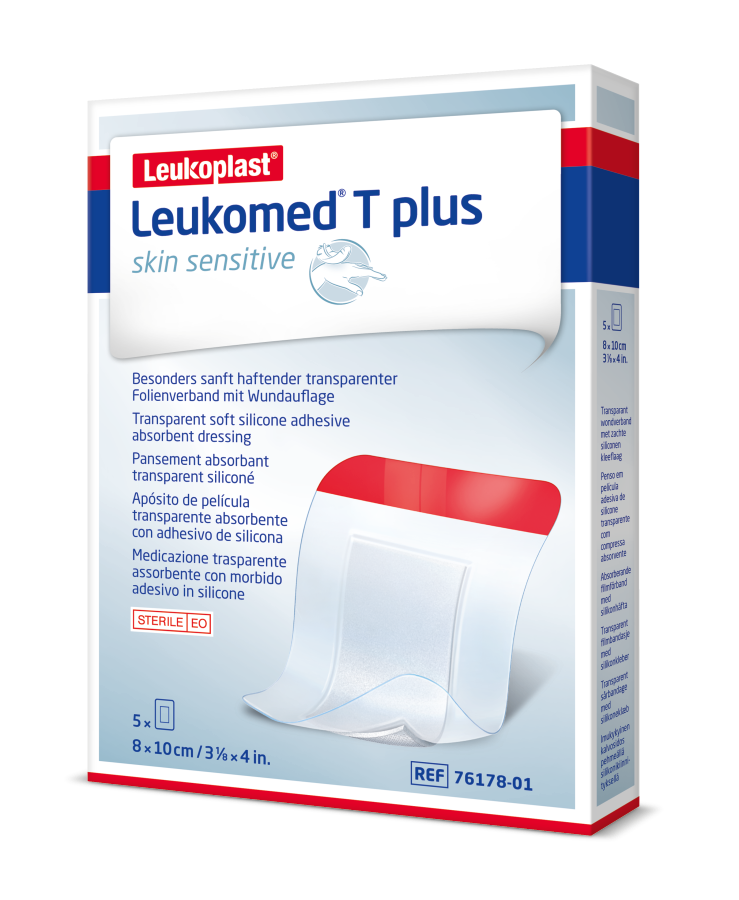 Leukoplast Leukomed T plus skin sensitive 8x10 cm absorpční krytí 5 ks Leukoplast