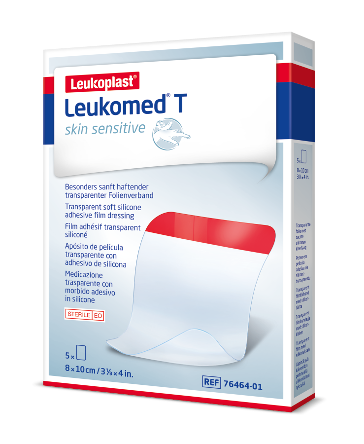 Leukoplast Leukomed T skin sensitive 8x10 cm transparentní krytí 5 ks Leukoplast