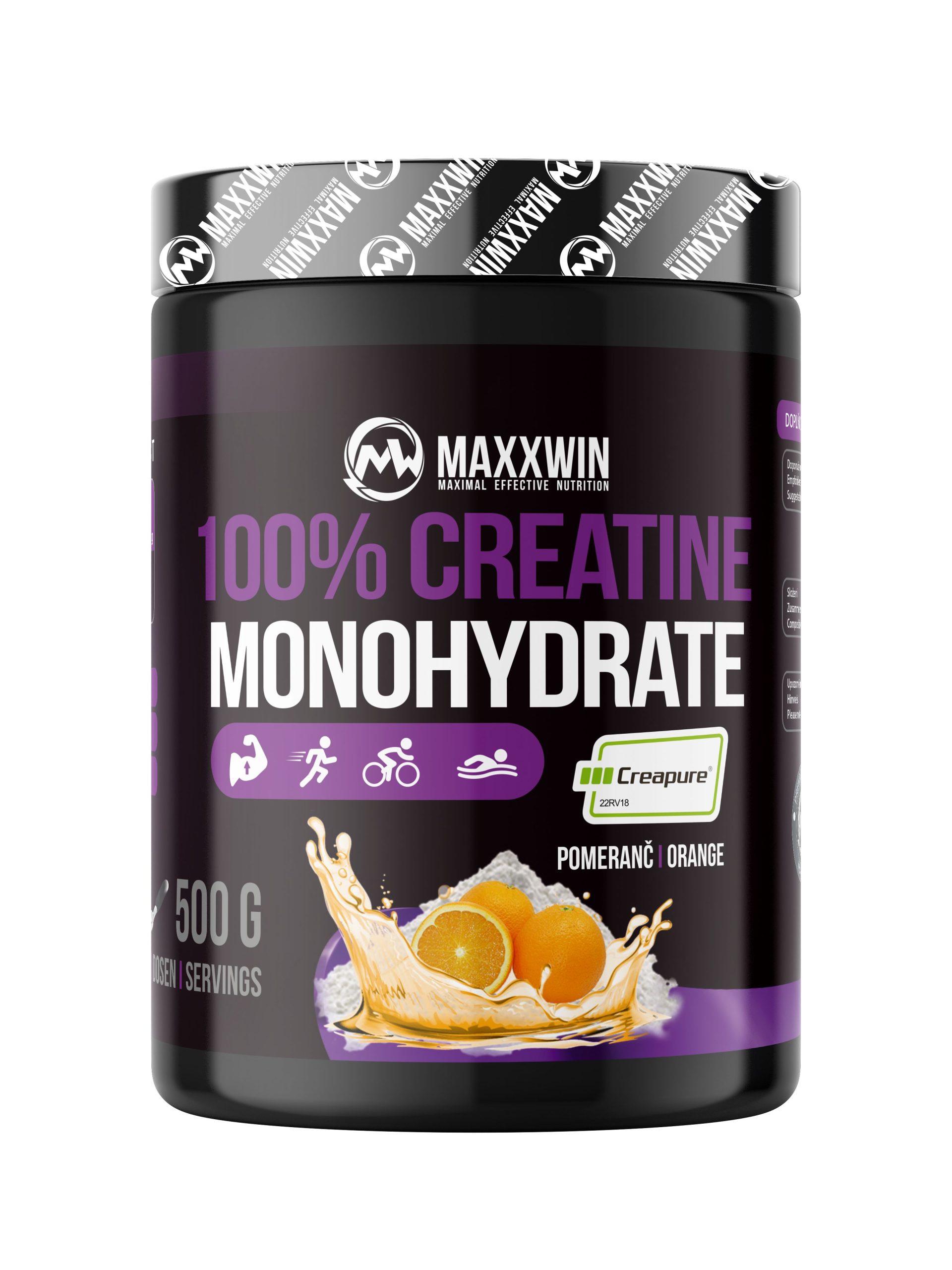 MAXXWIN 100% Creatine Monohydrate pomeranč 500 g MAXXWIN