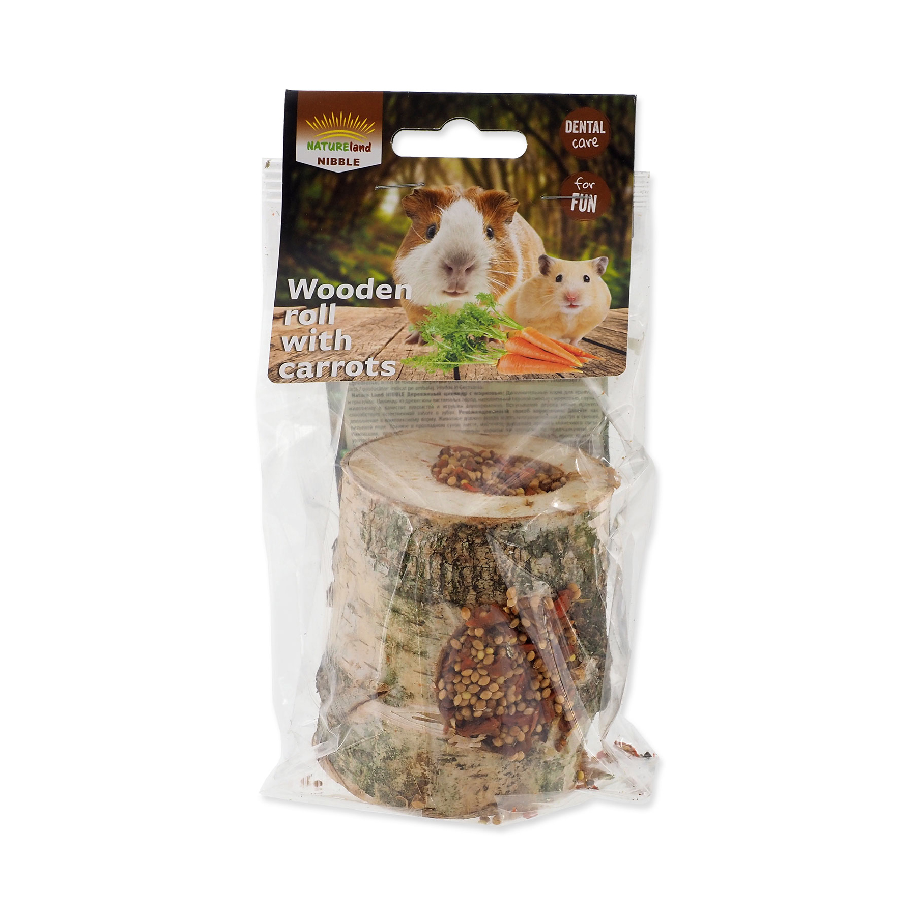 Nature Land Válec Nibble s mrkví dřevěný 150 g Nature Land