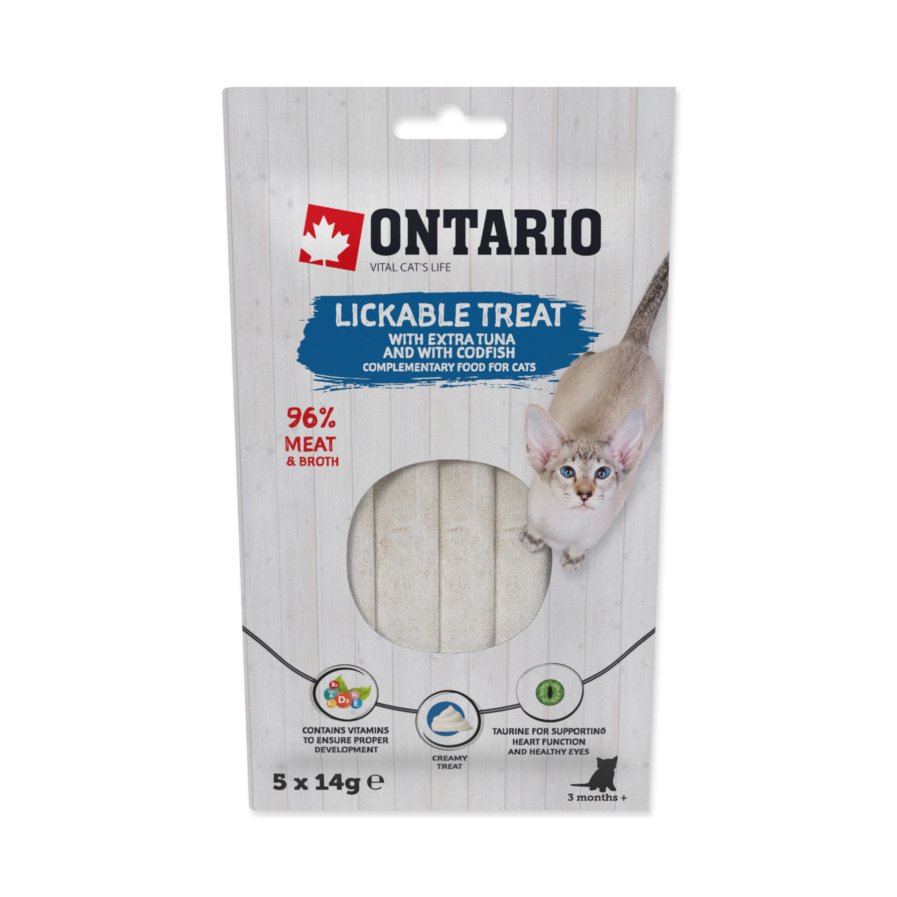 Ontario Pochoutka lízací extra tuňák a treska 5x14 g Ontario