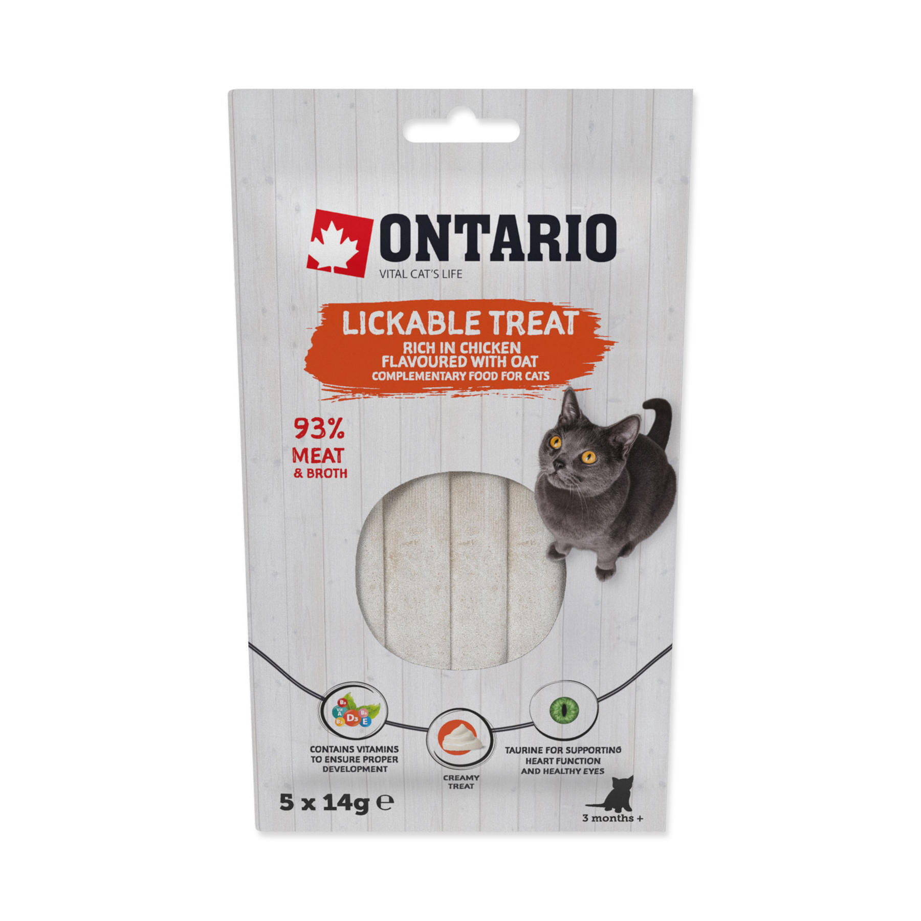 Ontario Pochoutka lízací kuřecí + oves 5x14 g Ontario