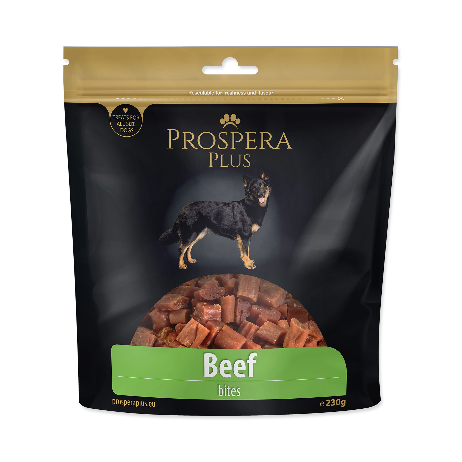 PROSPERA Plus Pochoutka hovězí kousky 230 g PROSPERA Plus