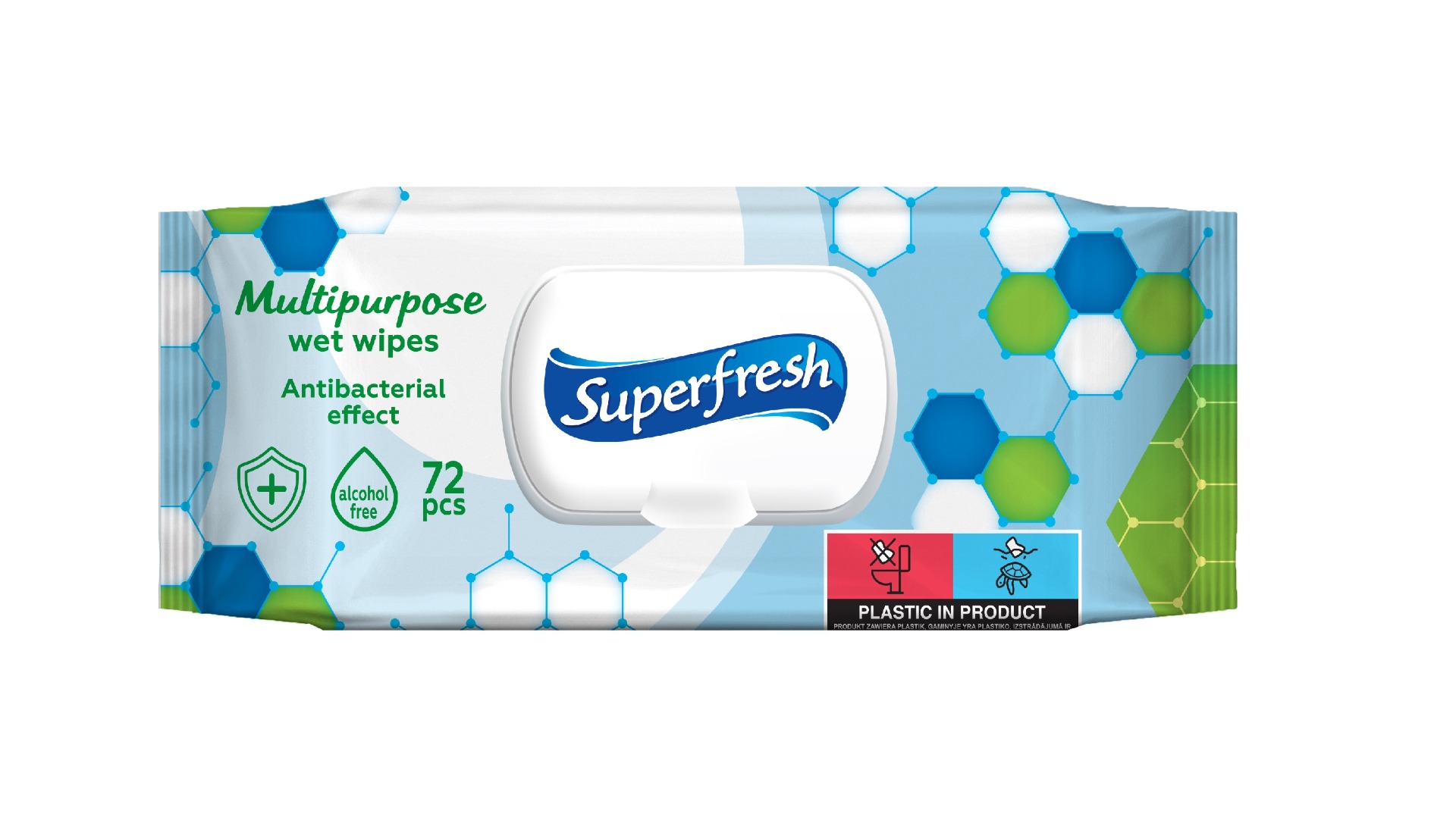 SuperFresh Vlhčené ubrousky s antibakteriálním efektem 72 ks SuperFresh