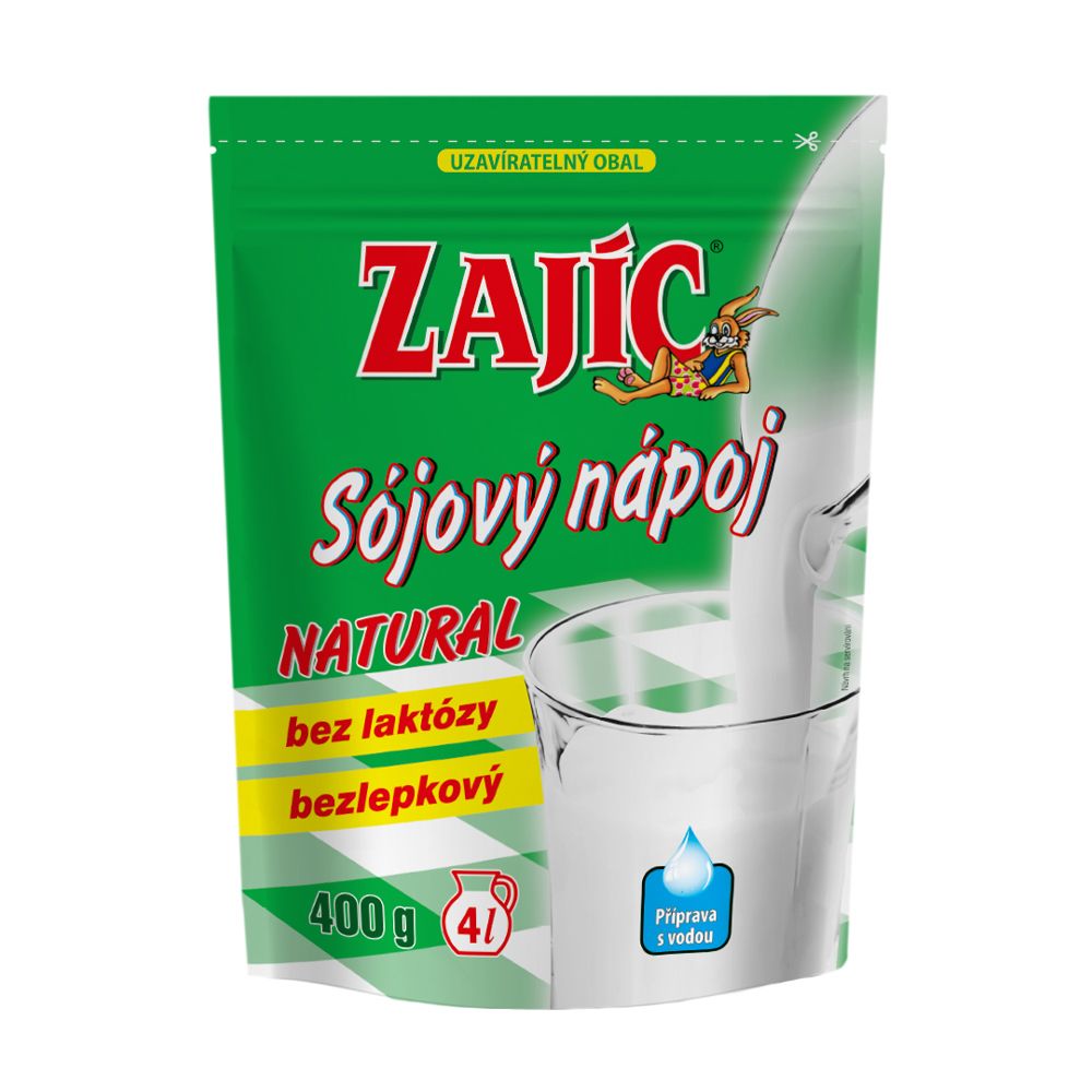 Zajíc Sójový nápoj Natural sáček 400 g doypack Zajíc