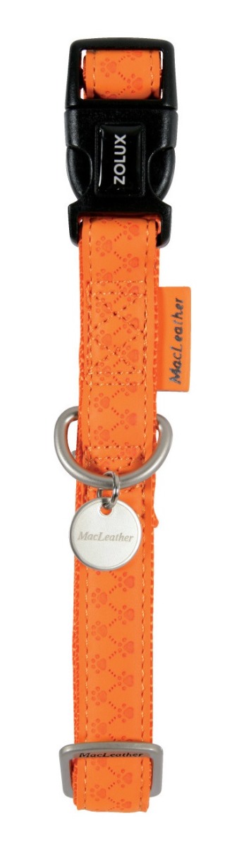 Zolux Obojek Mac Leather pro psy 25 mm/45-68 cm oranžový Zolux