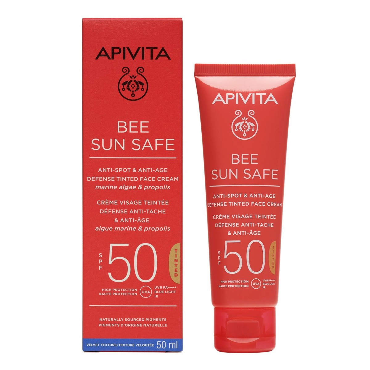 APIVITA Bee Sun Safe Anti-Spot Anti-Age SPF50 tónovaný krém 50 ml APIVITA