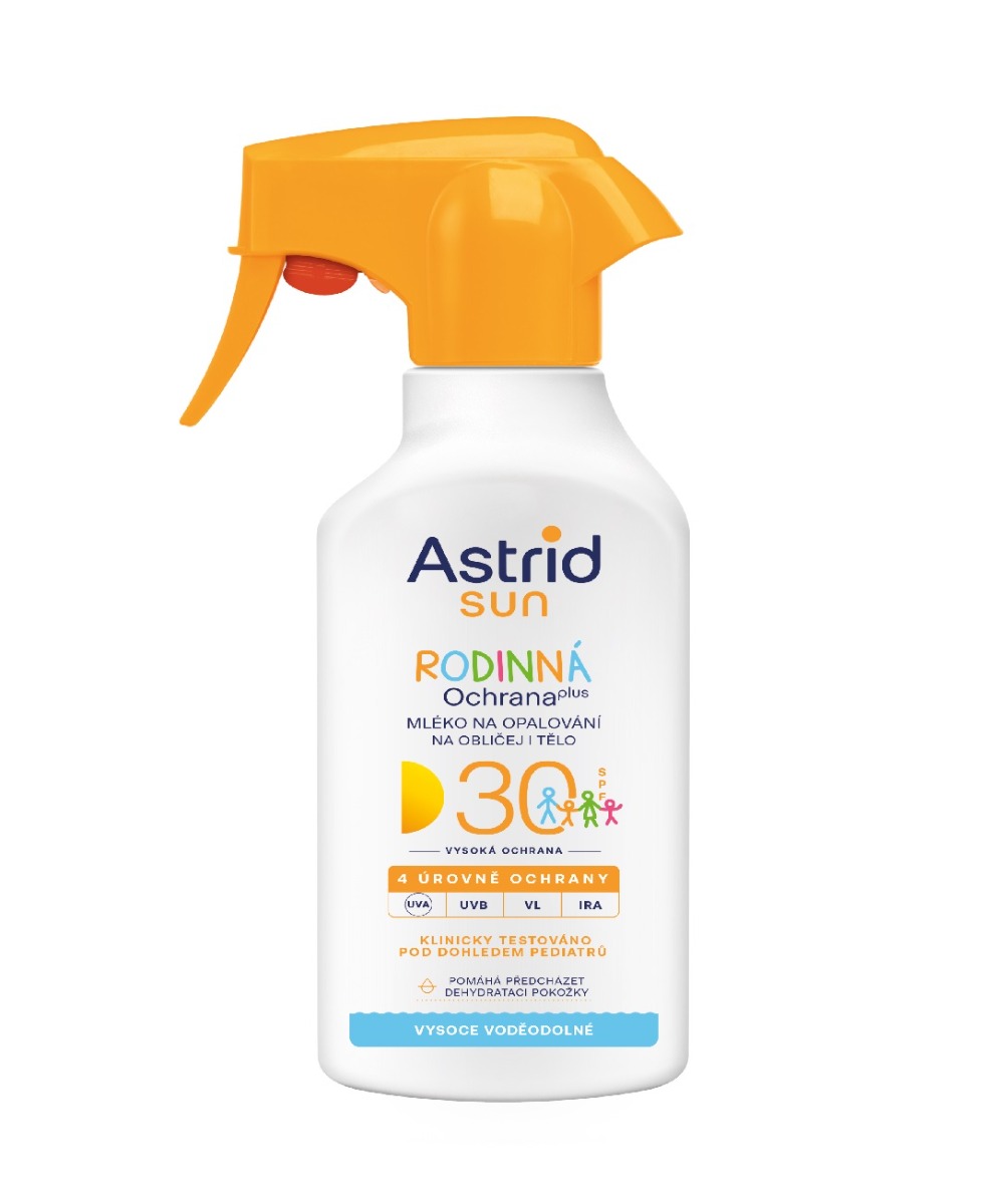 Astrid Sun Rodinné mléko na opalování SPF30 sprej 270 ml Astrid