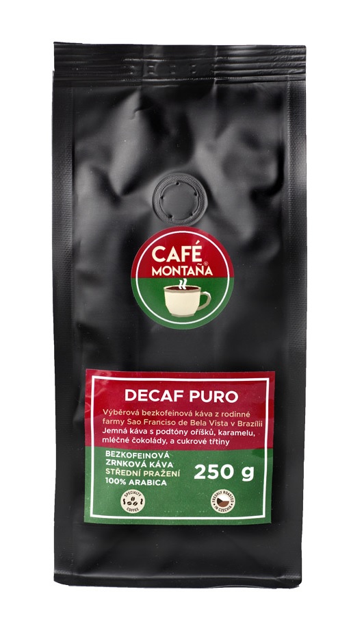 Café Montana Decaf Puro bezkofeinová zrnková káva 250 g Café Montana