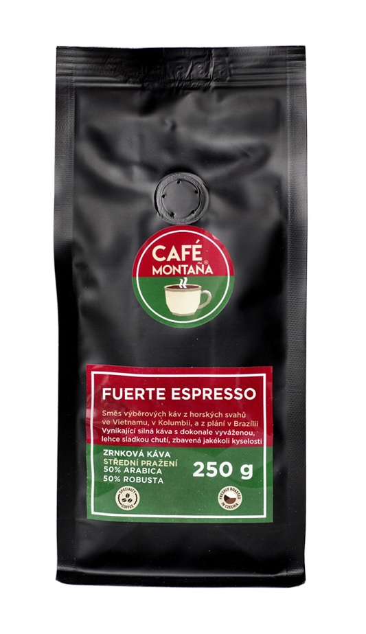 Café Montana Fuerte Espresso zrnková káva 250 g Café Montana