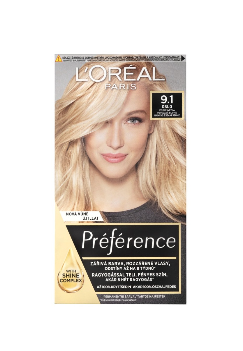 Loréal Paris Preference Barva na vlasy 9.1 velmi světlá popelavá blond Loréal Paris