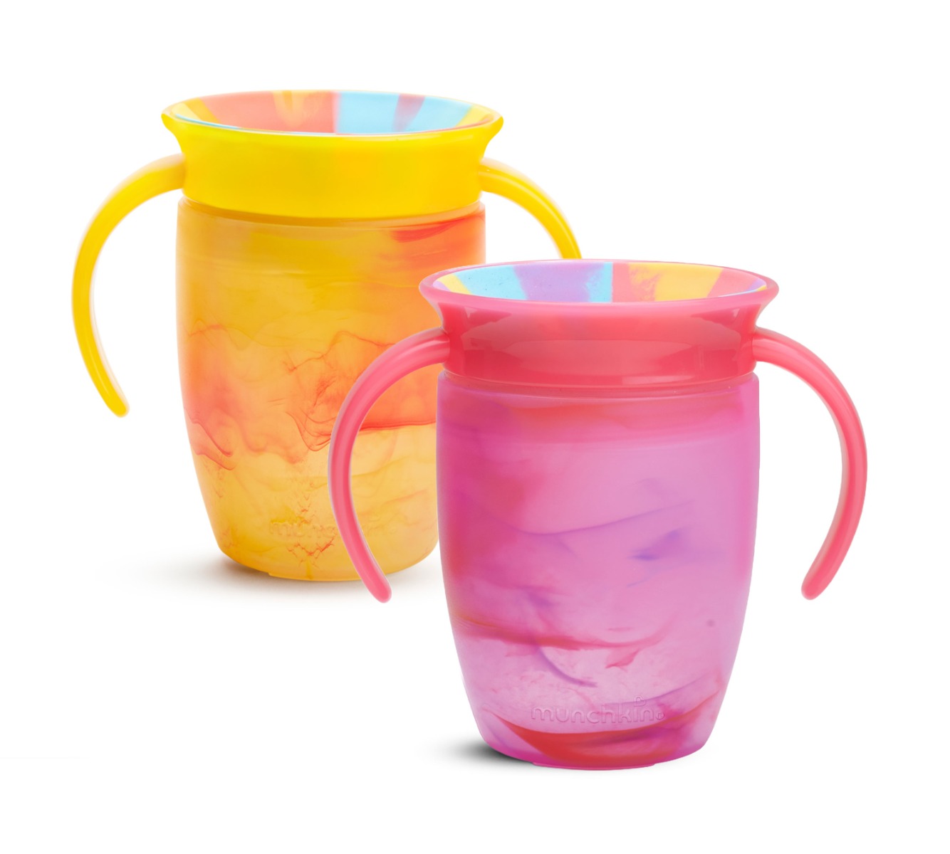 Munchkin Miracle 360° Tie Dye Cup Tropical 6m+ 2x207 ml žlutý a růžový Munchkin
