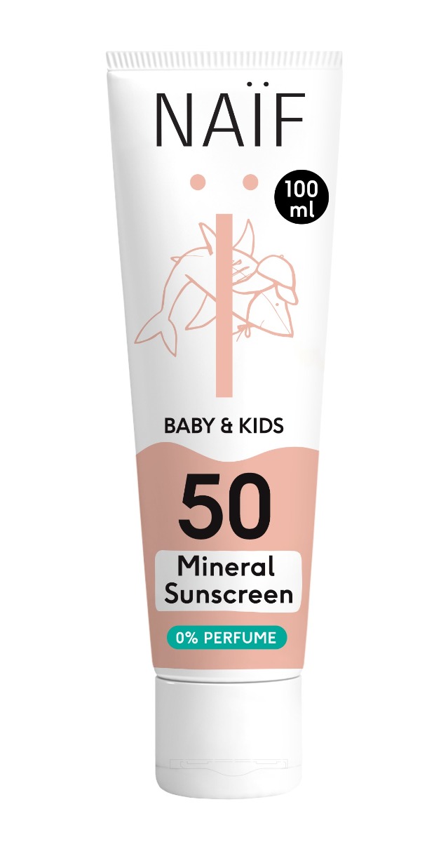 NAIF Krém na opalování pro děti a miminka bez parfemace SPF50 100 ml NAIF