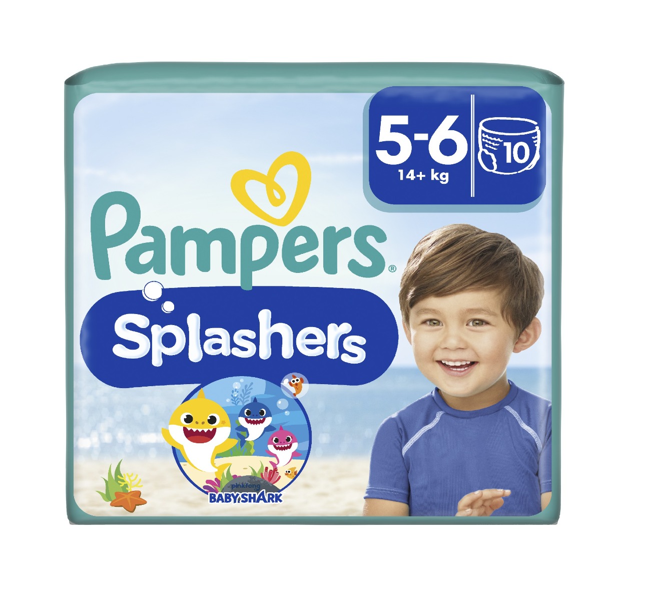 Pampers Splashers vel. 5–6 14 kg+ kalhotkové plenky 10 ks Pampers