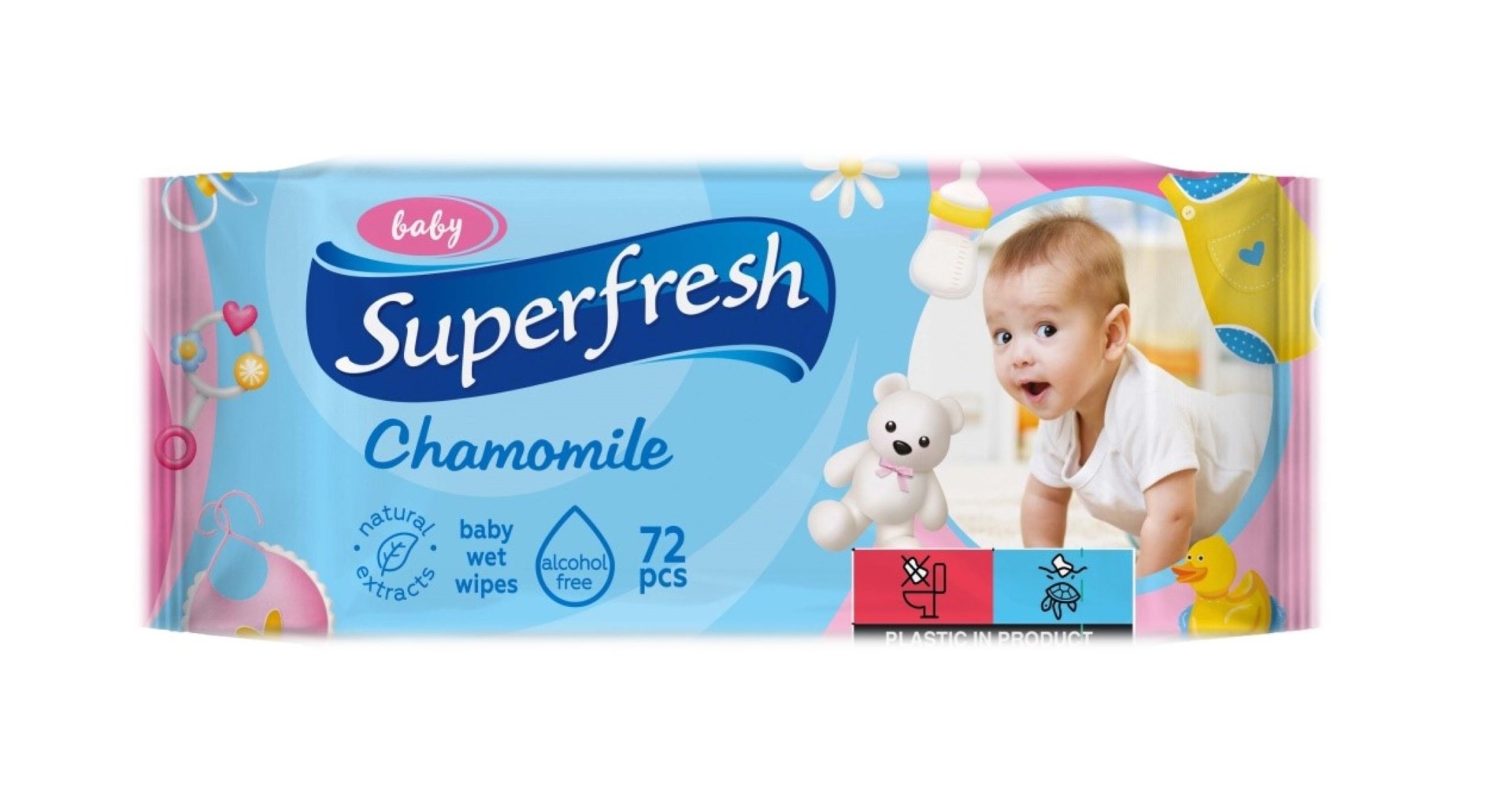 SuperFresh Vlhčené ubrousky pro miminka a maminky 72 ks SuperFresh