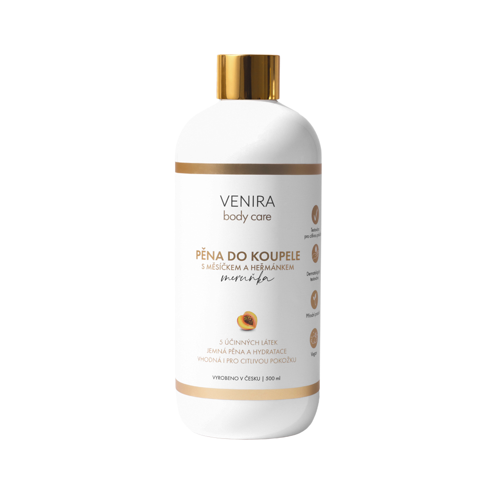 Venira Body Care Pěna do koupele s měsíčkem a heřmánkem Meruňka 500 ml Venira