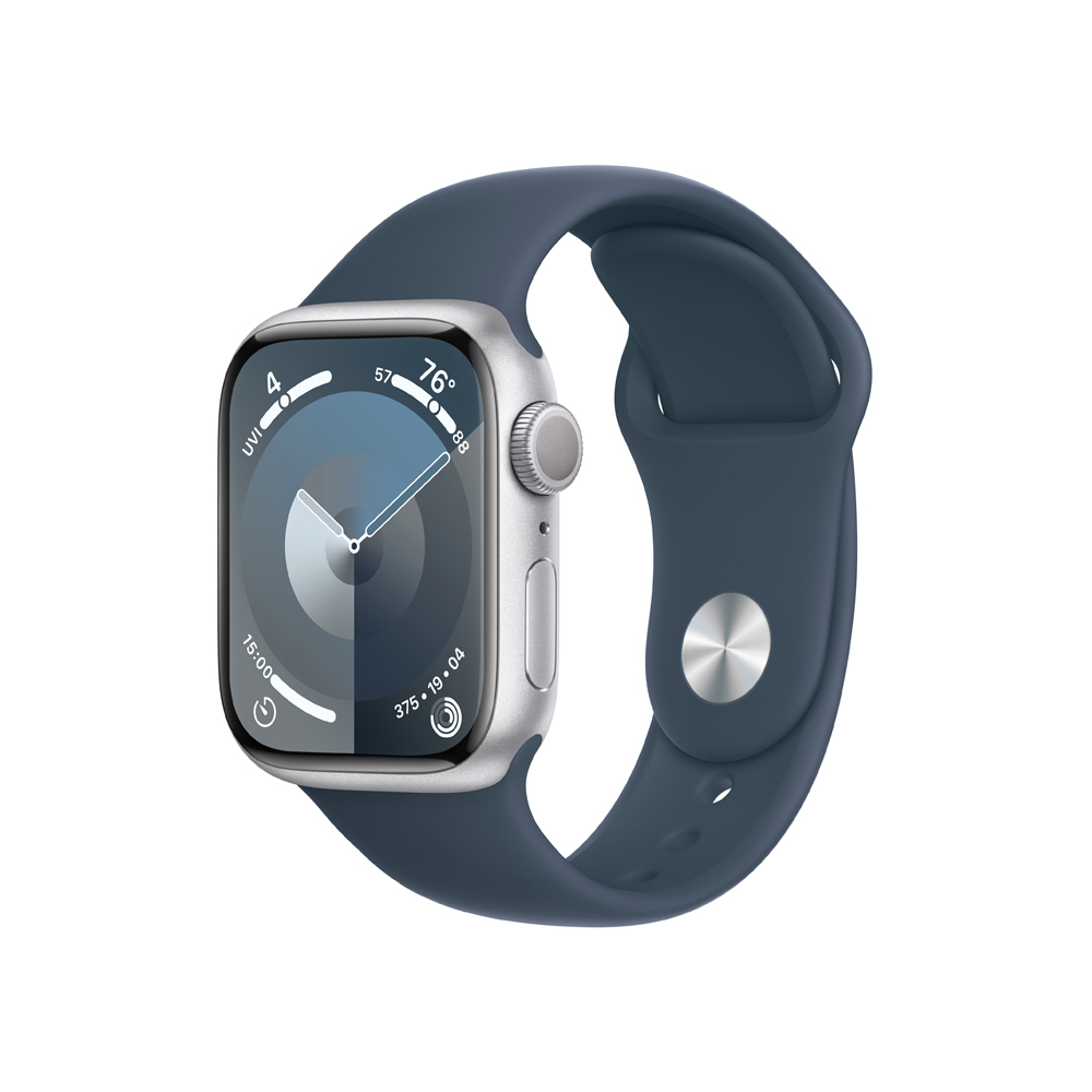 Apple Watch S9 41 mm sport band S/M smart hodinky Silver/Storm Blue Apple