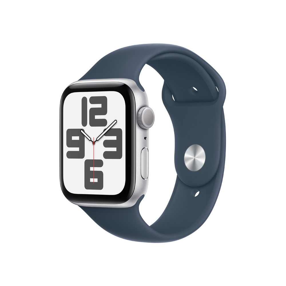 Apple Watch SE 44 mm sport band M/L smart hodinky Silver/Storm Blue Apple