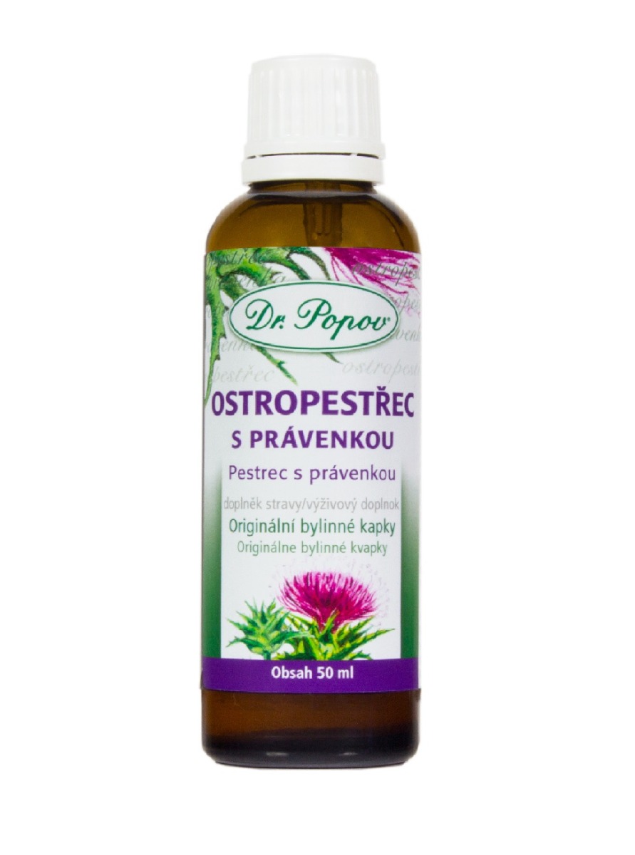 Dr. Popov Ostropestřec s právenkou bylinné kapky 50 ml Dr. Popov