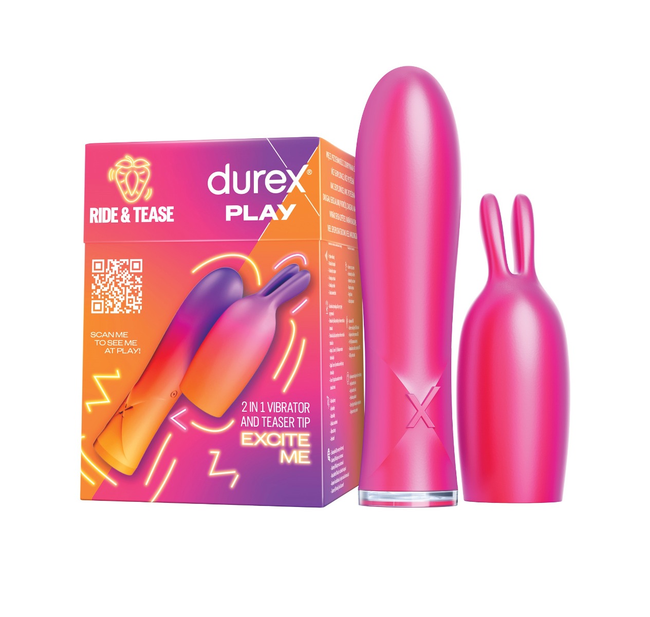 Durex Play 2v1 vibrátor se stimulační špičkou Durex
