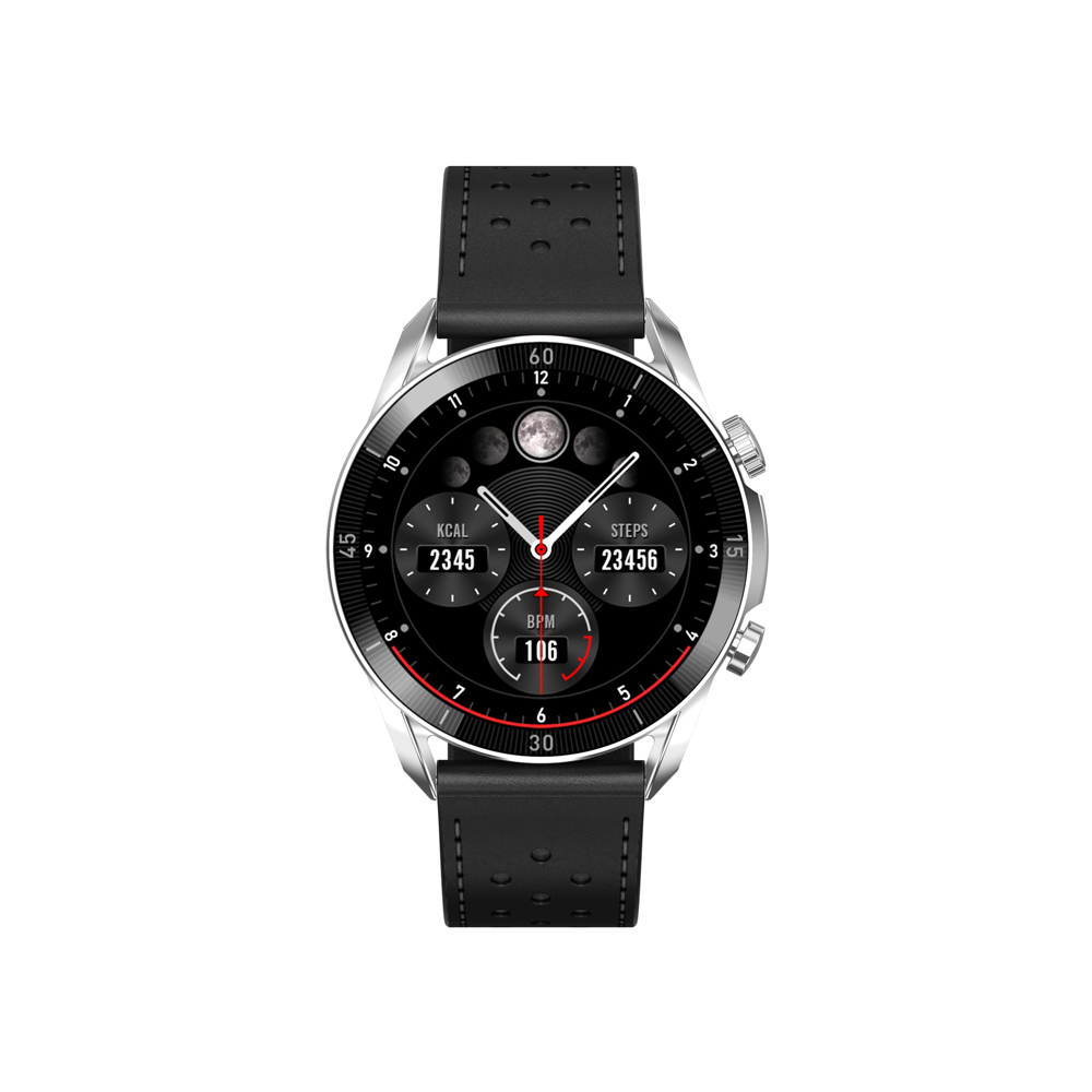 Garett Smartwatch V10 smart hodinky Silver/Black Leather Garett