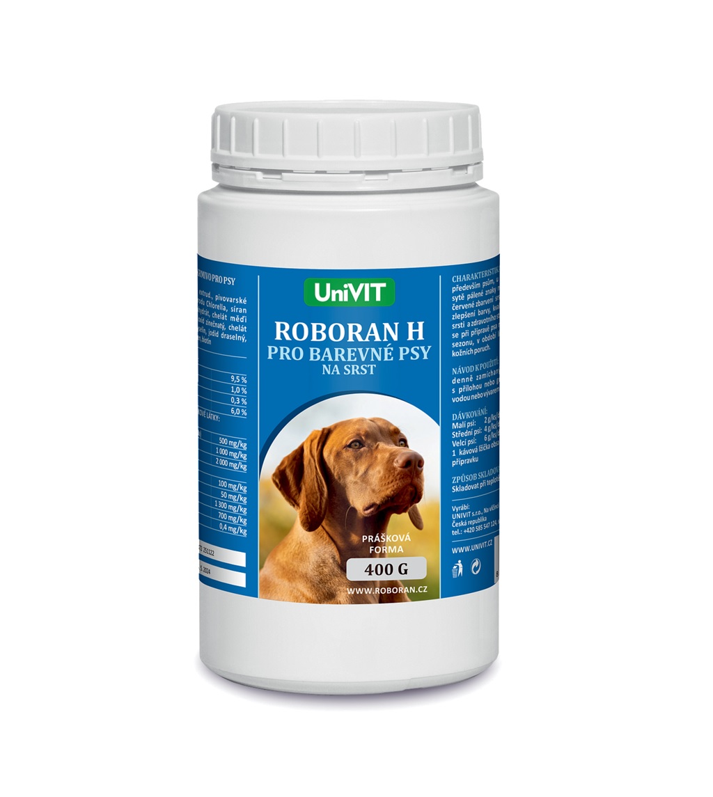 UniVIT Roboran H na srst barevných psů 400 g UniVIT